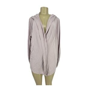 Athleta Soft Lavender Hooded Open-Front Cardigan